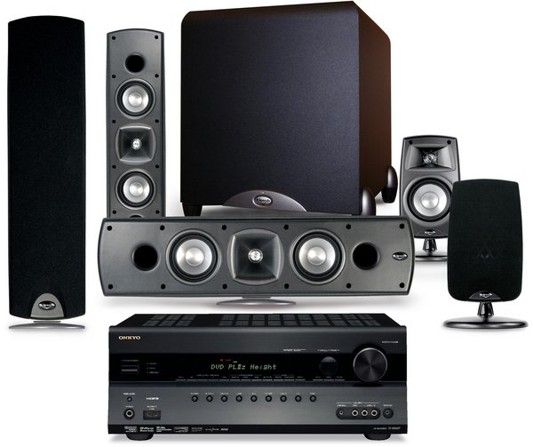 Klipsch TXSR607 Noir + Quintet SL + KSW10 Chaînes Grand Spectacle