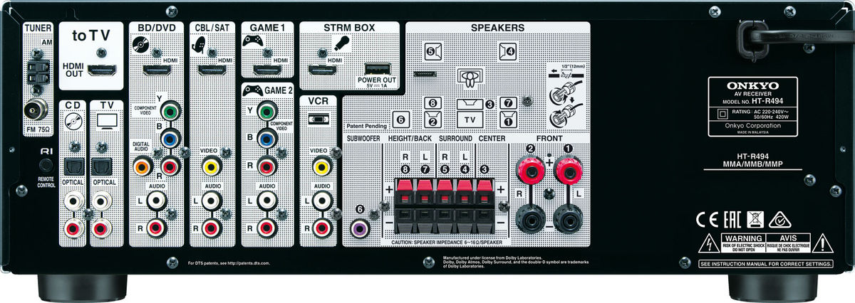 Onkyo HT-S7705 - Connectique Onkyo HT-S5805 - Connectique