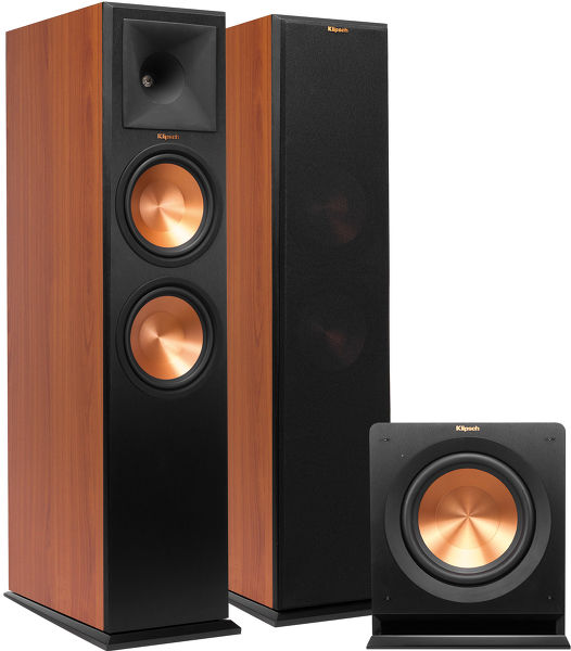 Klipsch RP280F Merisier + R110SW Enceintes colonne