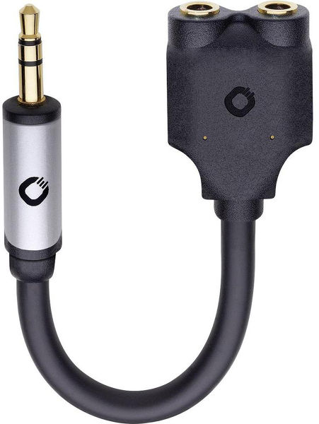 Oehlbach I-Jack AD-Flight – Adattatore Per Aereo Da 2 Jack A Singola Presa 3,5 Mm