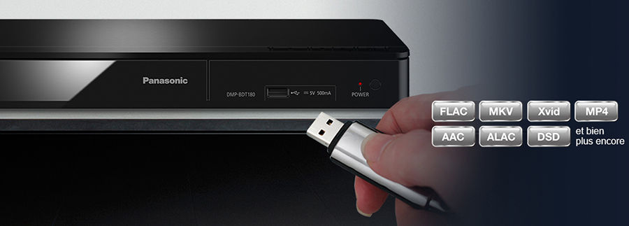 Lecteur DVD Blu-ray 3D 4K DMP BDT180EF USB HDMI - PANASONIC : le lecteur  blur-ay à Prix Carrefour