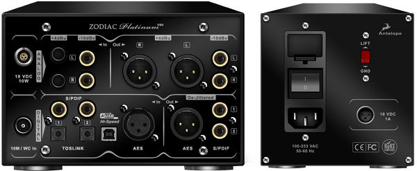 Antelope Zodiac Platinum DSD face arrière Antelope Zodiac Platinum DSD face arrière