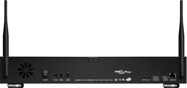 Zappiti Player 4K Duo face arri&egrave;re