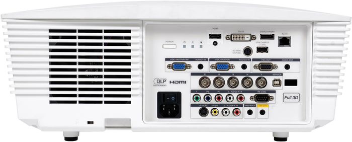 Optoma EH503 : connectique HDMI, DVI-D, DisplayPort ...