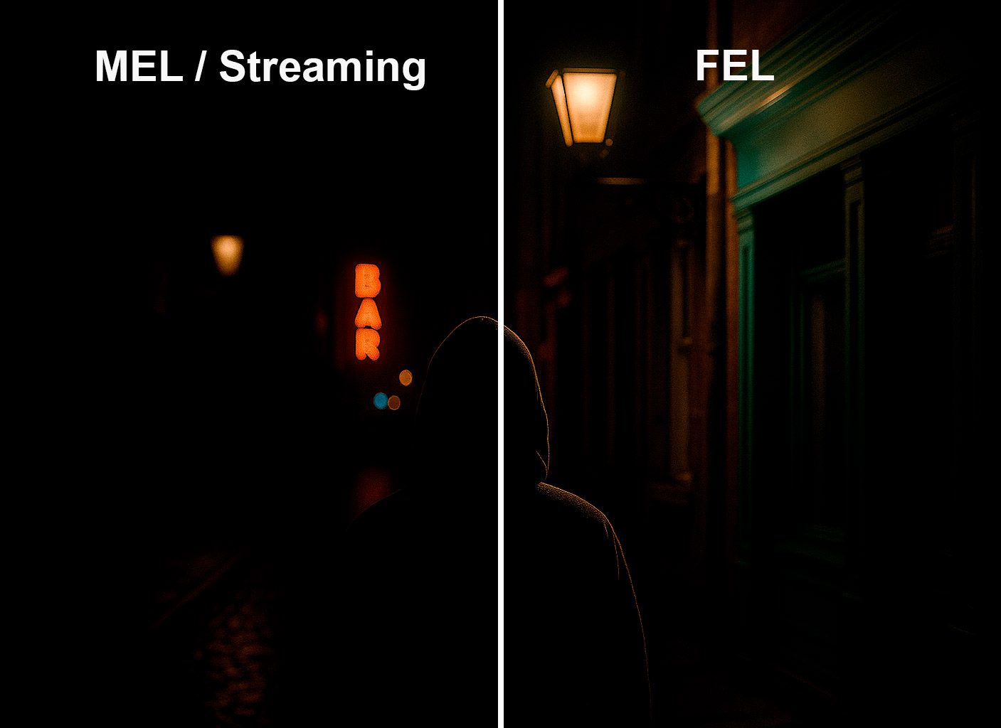 Comparatif MEL / FEL sur les sc&egrave;nes sombres et basses lumi&egrave;res