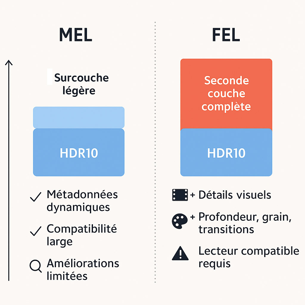 Visuel comparant les infos contenues dans un profil MEL et FEL