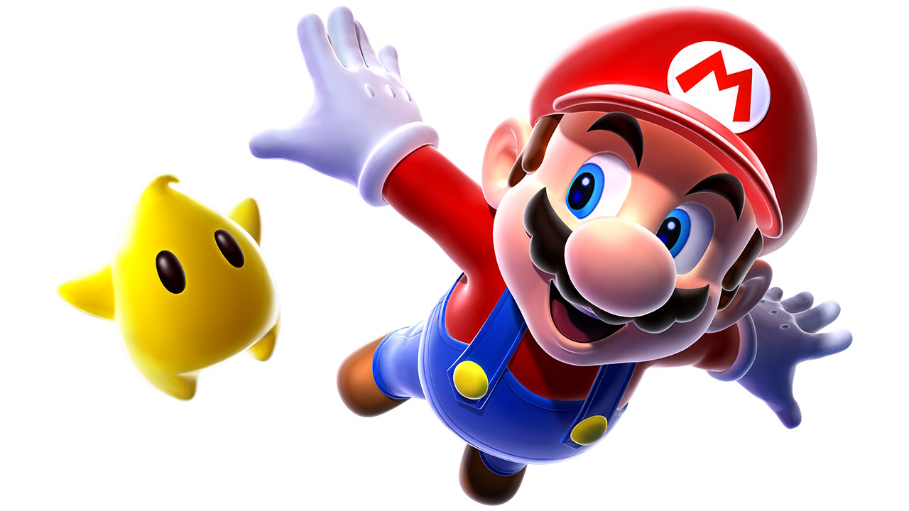 Illustration de Mario et d&rsquo;un Luma dans Super Mario Galaxy, jeu embl&eacute;matique de la Nintendo Wii.