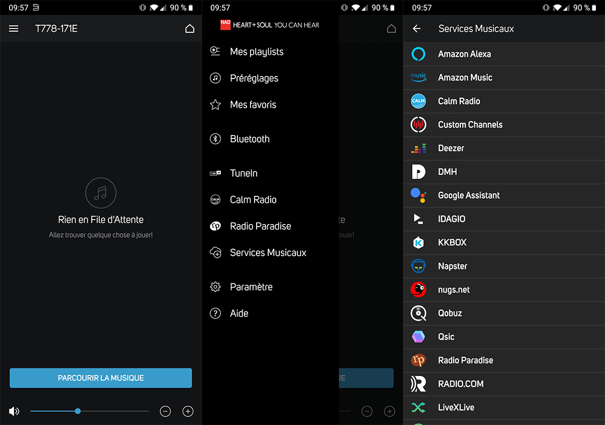 Vue de détail BluOS