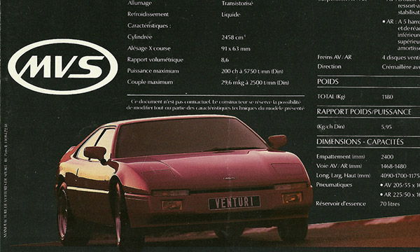 Voiture MVS Venturi.