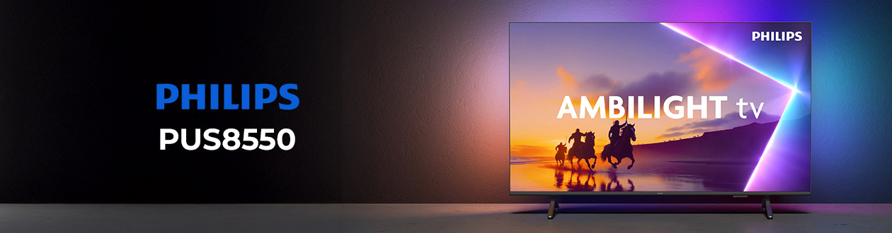 Philips PUS8550 : QLED 4K, Dolby Atmos, DTS:X et Ambilight