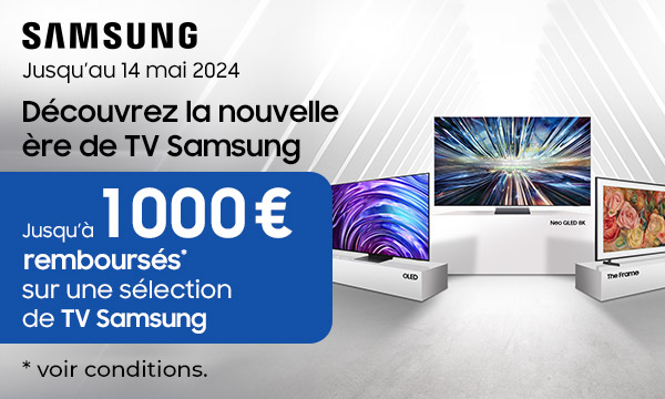 Samsung TV OLED, QLED, Neo QLED : jusqu'à 500 € remboursés