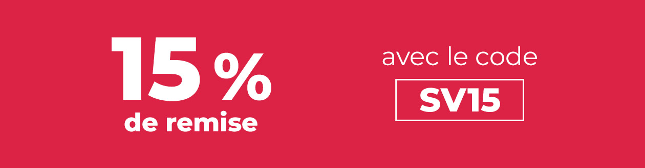 -15% avec le code SV15 sur une sélection de produit