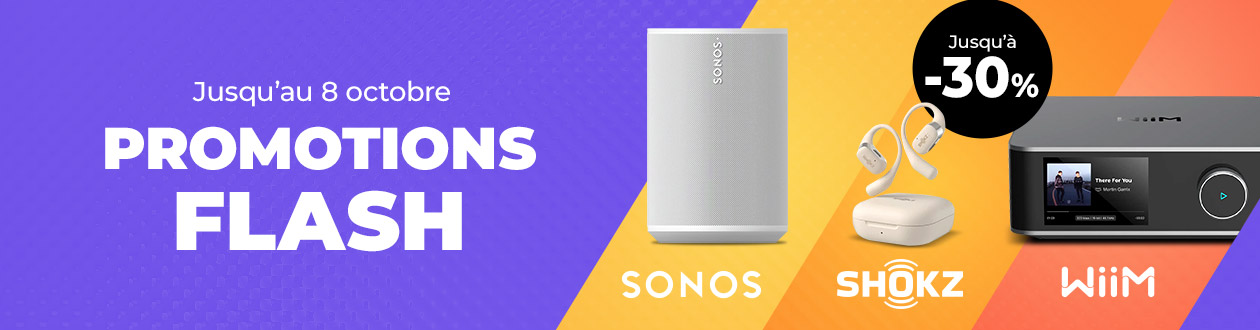 Promotions Flash 7-8 octobre 2025 : Jusqu'à -30 % sur des produits Wiim, Sonos & Shokz