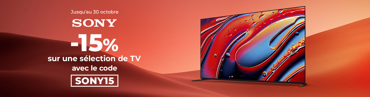 -15 % sur une sélection de TV Sony avec le code SONY15