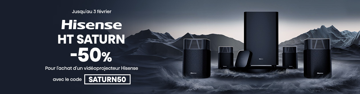 Hisense : -50 % sur le HT Saturn pour l'achat d'un vidéoprojecteur de la marque