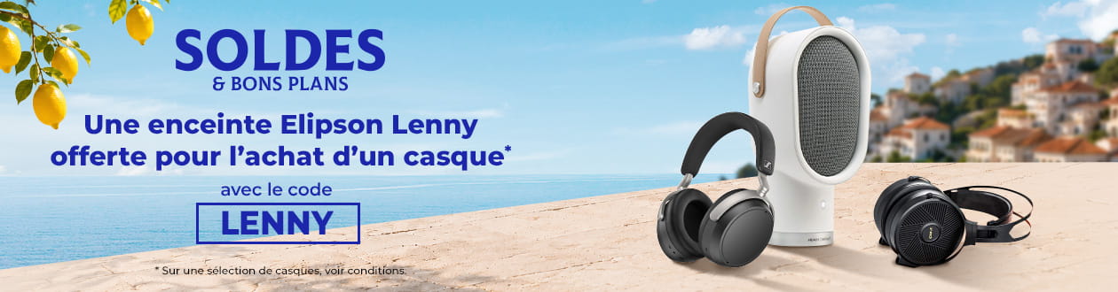 Une Elipson Lenny offerte à l'achat d'un casque de la sélection avec le code LENNY