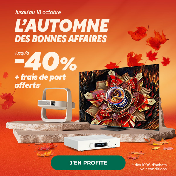 Jusqu'au 18 octobre. L'Automne des bonnes affaires. Jusqu'à -40% + frais de port offerts*. J'en profite. *dès 100€ d'achats, voir conditions. 